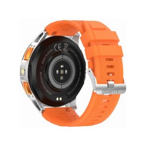 Smartwatch Męski GRAVITY GPS GT24-4 Czarny Pasek Silikonowy + Pomarańczowy Pasek Silikonowy