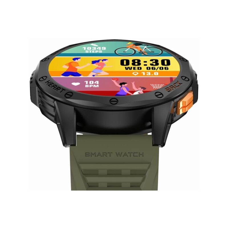Smartwatch Męski GRAVITY GPS GT24-5 Czarny Pasek Silikonowy + Zielony Pasek Silikonowy