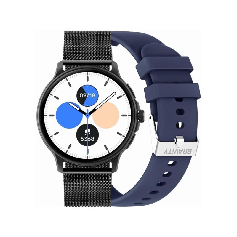 Smartwatch Damski GRAVITY GT12-2 Granatowy Pasek Silikonowy + Czarna Bransoleta