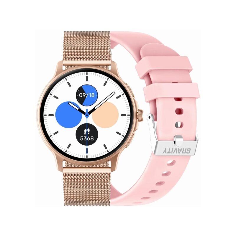 84_79_25_max Smartwatch Damski GRAVITY GT12-3 Różowy Pasek Silikonowy + Bransoleta Różowe Złoto