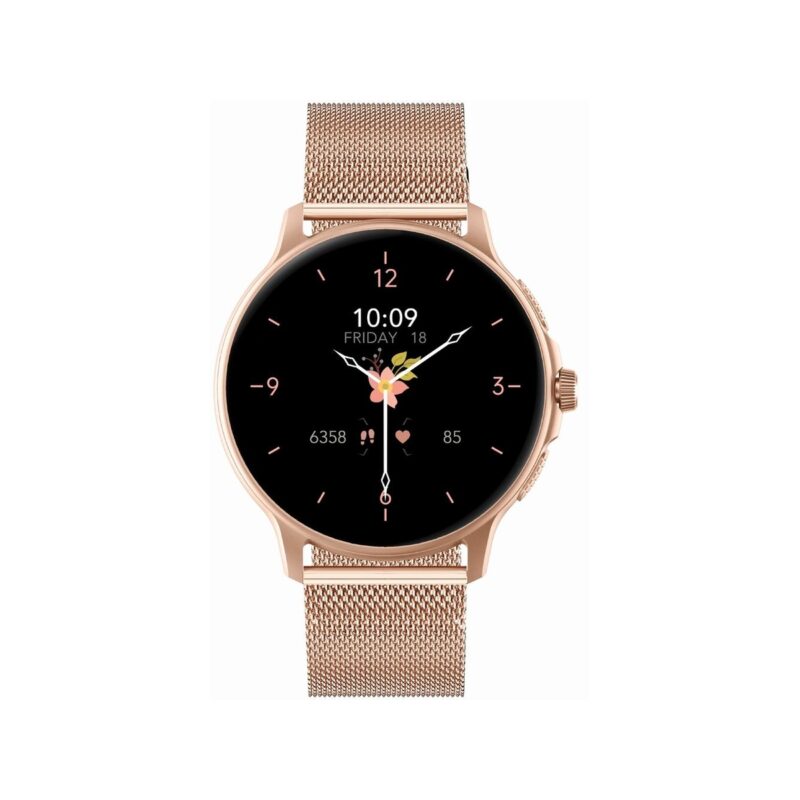 84_80_30_max Smartwatch Damski GRAVITY GT12-4 Czarny Pasek Silikonowy + Bransoleta Różowe Złoto