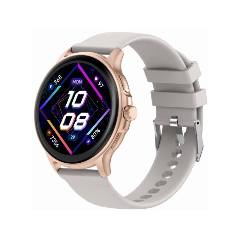 84_81_26_max Smartwatch Damski GRAVITY GT12-5 Szary Pasek Silikonowy + Bransoleta Różowe Złoto