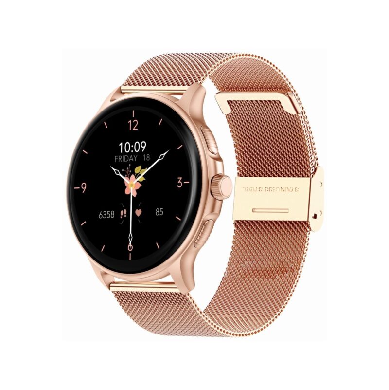 84_81_27_max Smartwatch Damski GRAVITY GT12-5 Szary Pasek Silikonowy + Bransoleta Różowe Złoto