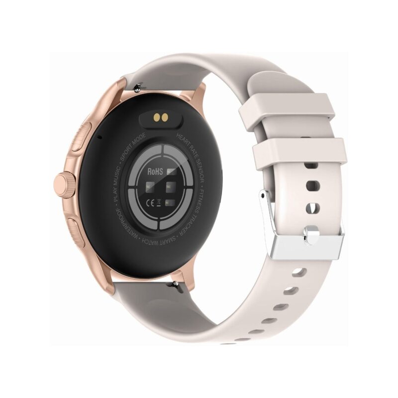 84_81_33_max Smartwatch Damski GRAVITY GT12-5 Szary Pasek Silikonowy + Bransoleta Różowe Złoto