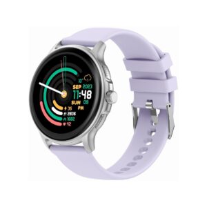 Smartwatch Damski GRAVITY GT12-6 Fioletowy Pasek Silikonowy + Srebrna Bransoleta