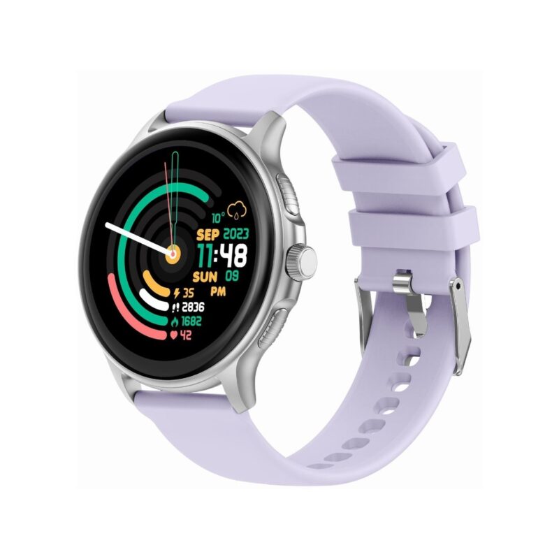 Smartwatch Damski GRAVITY GT12-6 Fioletowy Pasek Silikonowy + Srebrna Bransoleta
