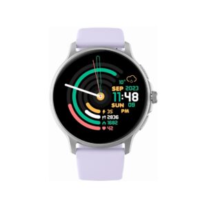 Smartwatch Damski GRAVITY GT12-6 Fioletowy Pasek Silikonowy + Srebrna Bransoleta