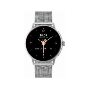 Smartwatch Damski GRAVITY GT12-6 Fioletowy Pasek Silikonowy + Srebrna Bransoleta