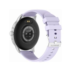 Smartwatch Damski GRAVITY GT12-6 Fioletowy Pasek Silikonowy + Srebrna Bransoleta