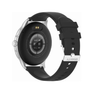 Smartwatch Damski GRAVITY GT12-7 Czarny Pasek Silikonowy + Srebrna Bransoleta