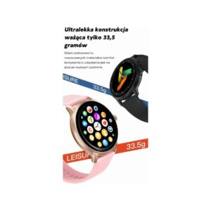 Smartwatch Damski GRAVITY GT12-8 Biały Pasek Silikonowy + Srebrna Bransoleta