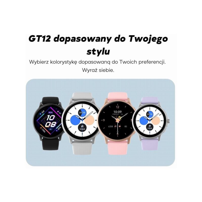 Smartwatch Damski GRAVITY GT12-8 Biały Pasek Silikonowy + Srebrna Bransoleta