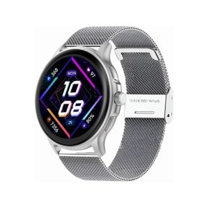 Smartwatch Damski GRAVITY GT12-8 Biały Pasek Silikonowy + Srebrna Bransoleta