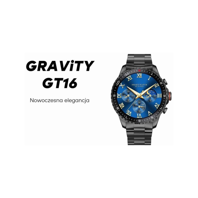 Smartwatch Męski GRAVITY GT16-1 Gold / Złota Bransoleta
