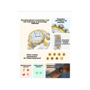 Smartwatch Męski GRAVITY GT16-2 Black / Czarna Bransoleta