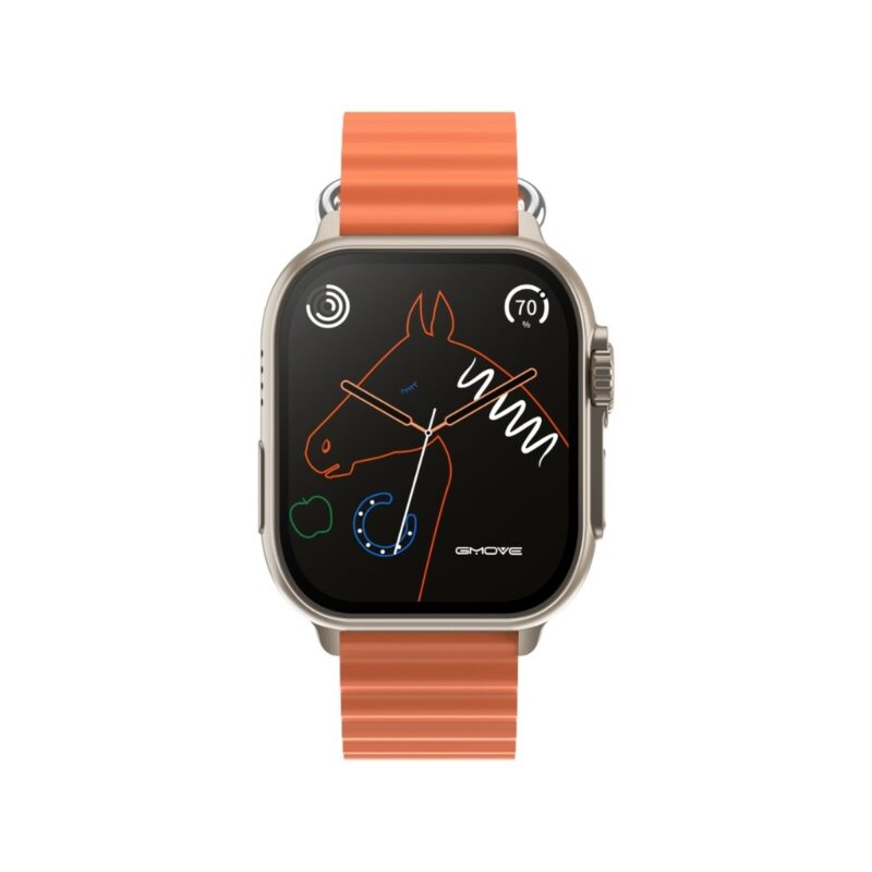 Smartwatch Męski RUBICON RNCF17 Tytan/Orange SMARUB269