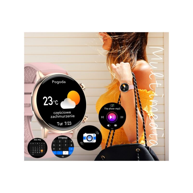 Smartwatch Damski RUBICON RNCF09 Rose Gold/Pink SMARUB234