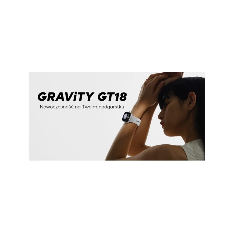 Smartwatch Damski GRAVITY GT18-1 Różowy Pasek Silikonowy + Czarny Pasek