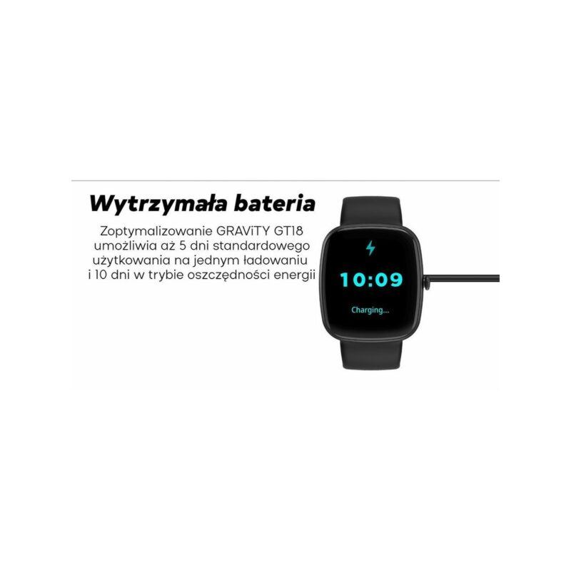 Smartwatch Damski GRAVITY GT18-1 Różowy Pasek Silikonowy + Czarny Pasek