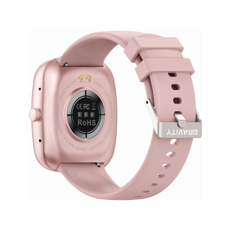 Smartwatch Damski GRAVITY GT18-1 Różowy Pasek Silikonowy + Czarny Pasek