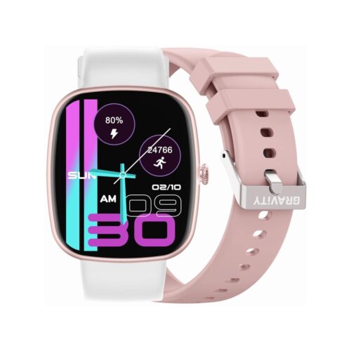 Smartwatch Damski GRAVITY GT18-2 Różowy Pasek Silikonowy + Biały Pasek