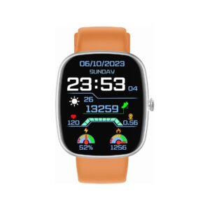 Smartwatch Męski GRAVITY GT18-4 Pomarańczowy Pasek Silikonowy + Czarny Pasek