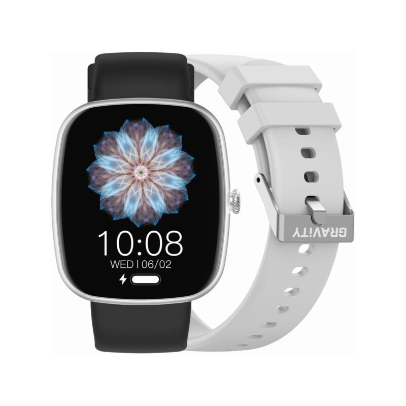 Smartwatch Damski GRAVITY GT18-5 Czarny Pasek Silikonowy + Szary Pasek