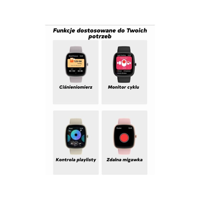 Smartwatch Męski GRAVITY GT18-6 Czarny Pasek Silikonowy + Granatowy Pasek