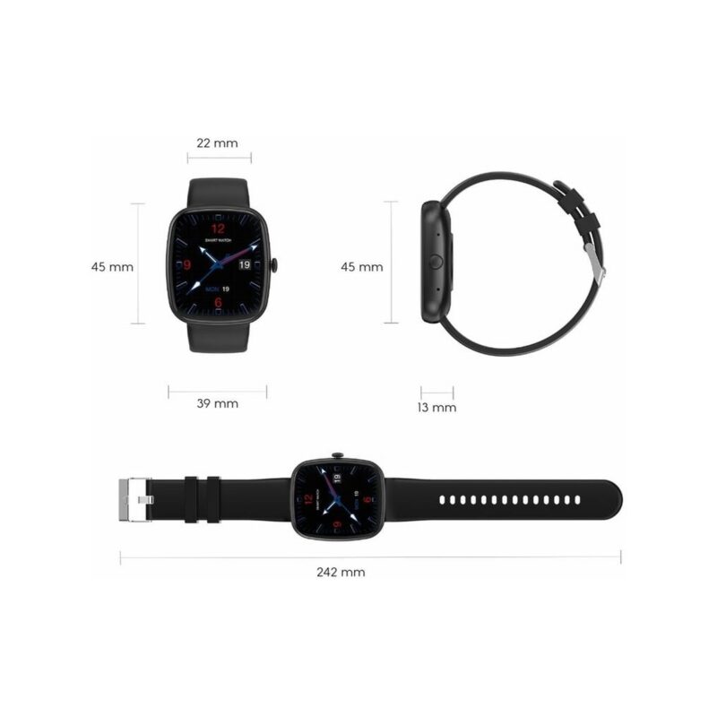 Smartwatch Męski GRAVITY GT18-6 Czarny Pasek Silikonowy + Granatowy Pasek