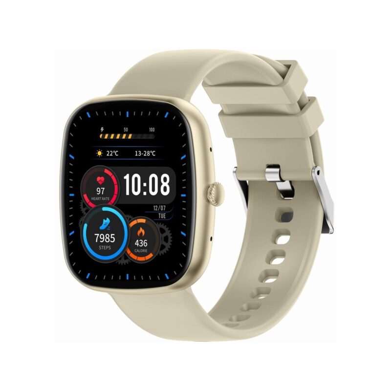 Smartwatch Damski GRAVITY GT18-7 Beżowy Pasek Silikonowy + Czarny Pasek