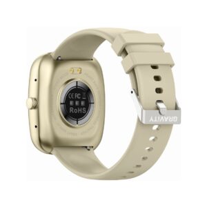 Smartwatch Damski GRAVITY GT18-7 Beżowy Pasek Silikonowy + Czarny Pasek