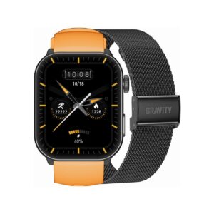 Smartwatch Męski GRAVITY GT28-2 Pasek + Bransoleta Pomarańczowo Czarny