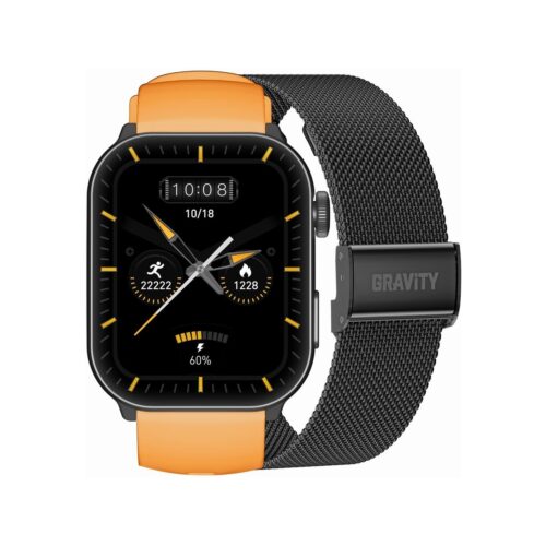 Smartwatch Męski GRAVITY GT28-2 Pasek + Bransoleta Pomarańczowo Czarny