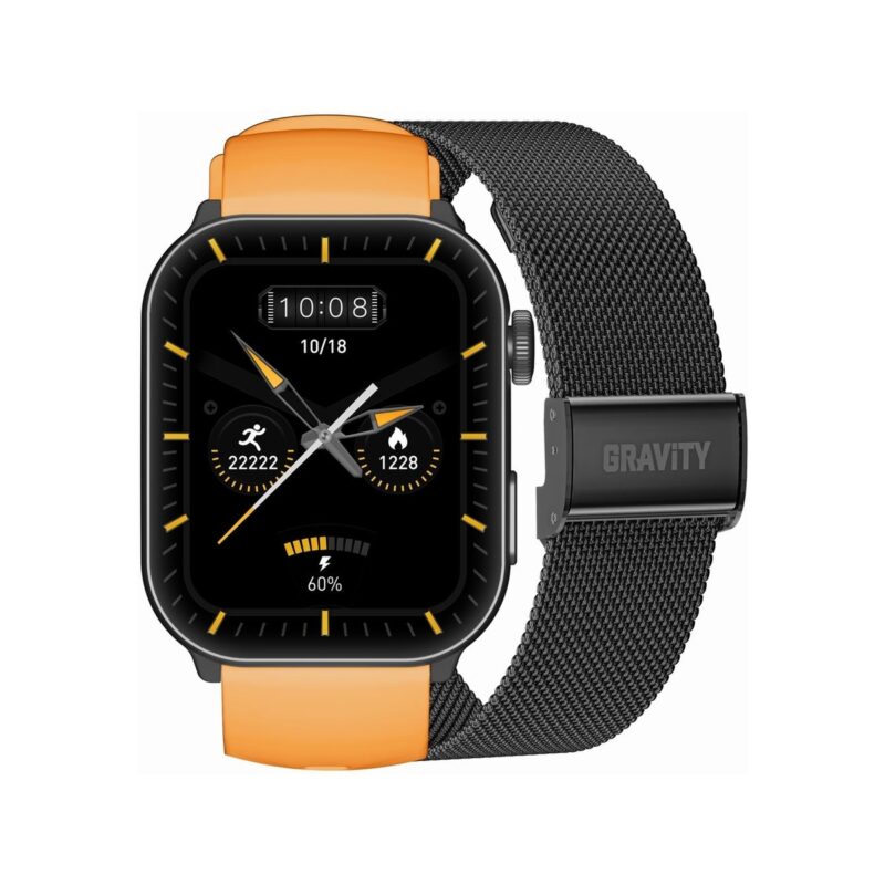 Smartwatch Męski GRAVITY GT28-2 Pasek + Bransoleta Pomarańczowo Czarny