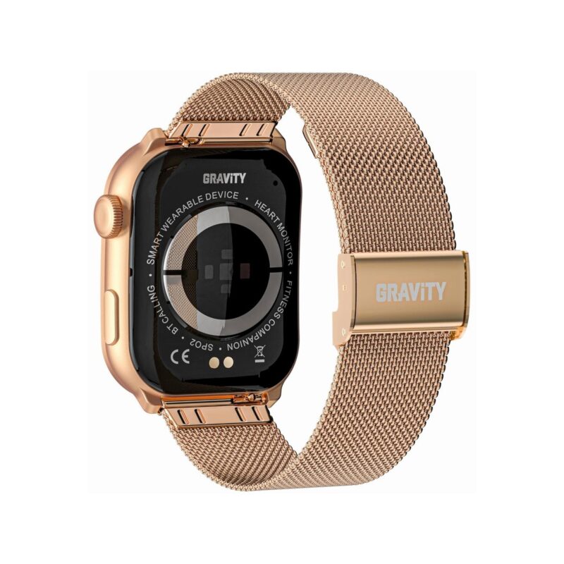 Smartwatch Damski GRAVITY GT28-5 Pasek + Bransoleta Różowe złoto Czarny