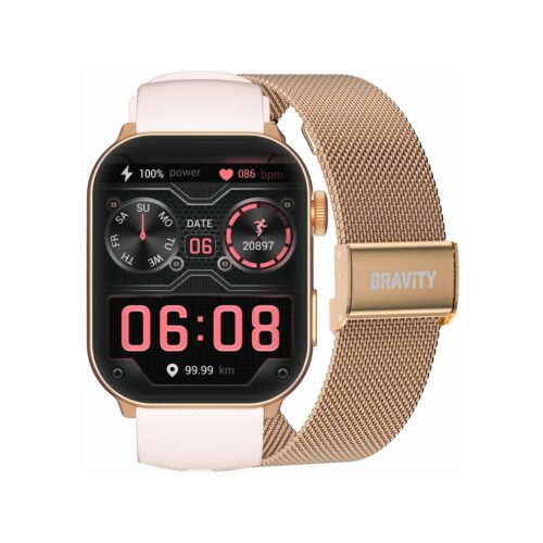 Smartwatch Damski GRAVITY GT28-6 Pasek + Bransoleta Różowe złoto Różowy