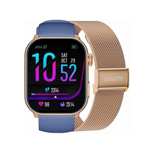 Smartwatch Damski GRAVITY GT28-8 Pasek + Bransoleta Różowe złoto Granatowy