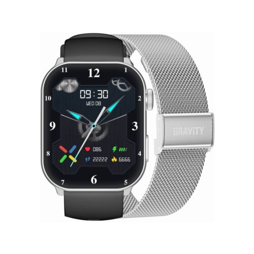 Smartwatch Damski GRAVITY GT28-9 Pasek + Bransoleta Czarno Srebrny