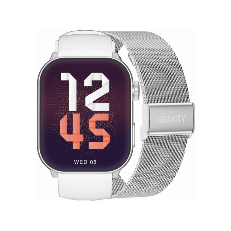 Smartwatch Damski GRAVITY GT28-10 Pasek + Bransoleta Biało Srebrny