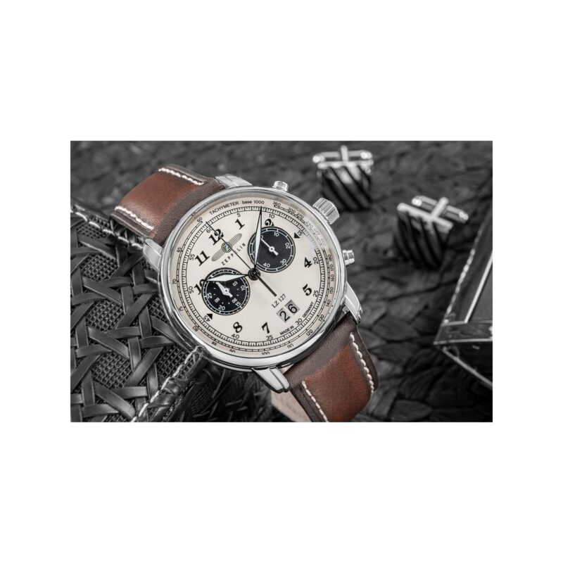 89_68_5_max Zegarek Męski ZEPPELIN Graf Chronograph LZ 127 + BOX