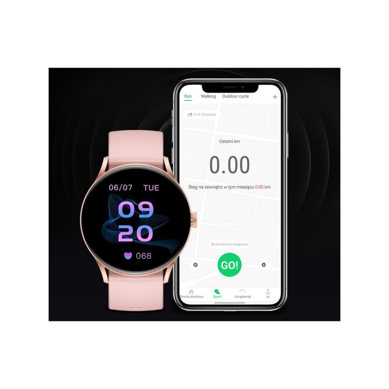 91_25_7_max Smartwatch Gravity Różowy GT2-1 PRO