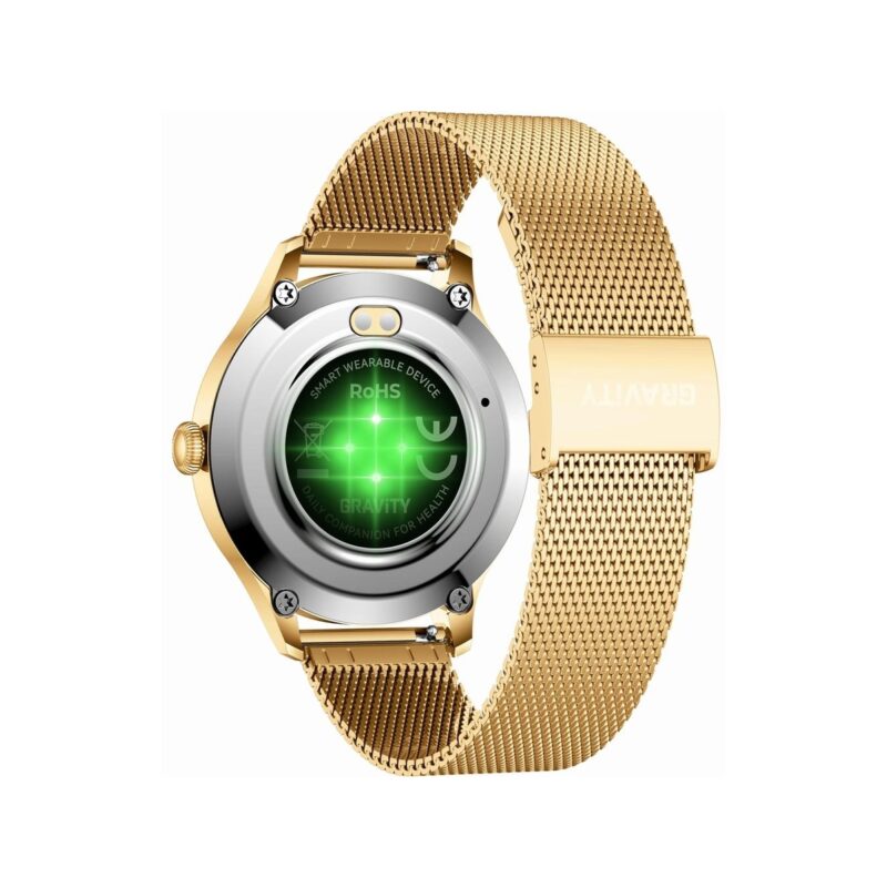 91_28_13_max Smartwatch Gravity Biało Złoty 2 Paski GT25-2 PRO