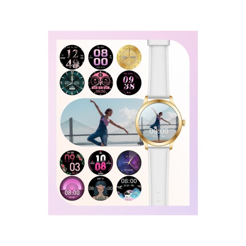 91_28_17_max Smartwatch Gravity Biało Złoty 2 Paski GT25-2 PRO