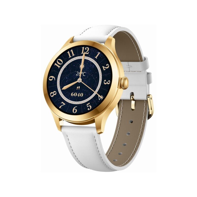 91_28_2_max Smartwatch Gravity Biało Złoty 2 Paski GT25-2 PRO