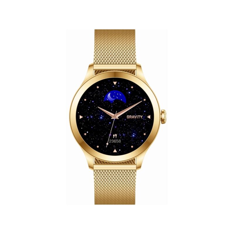 91_28_9_max Smartwatch Gravity Biało Złoty 2 Paski GT25-2 PRO