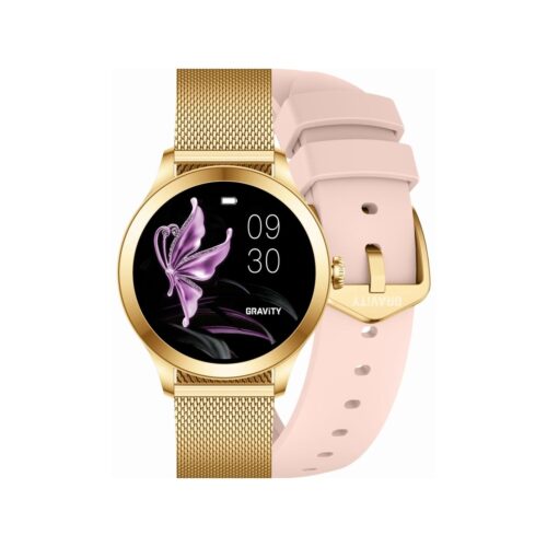 Smartwatch Gravity Różowo Złoty 2 Paski GT25-1 PRO