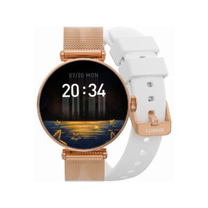Smartwatch Gravity Różowe Złoto Biały 2 Paski GT26-2