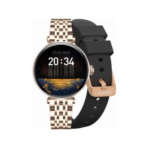 Smartwatch Gravity Różowe Złoto Czarny 2 Paski GT26-6
