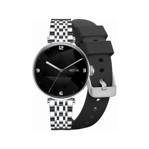 Smartwatch Gravity Srebrno Czarny 2 Paski GT26-9