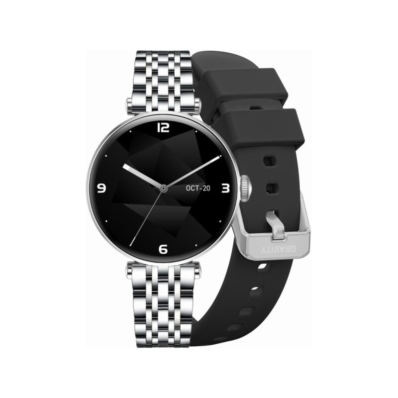 Smartwatch Gravity Srebrno Czarny 2 Paski GT26-9